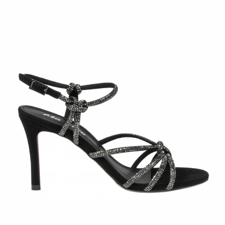 Damensandalen 1342 schwarz Velours