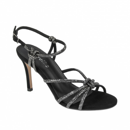 Damensandalen 1342 schwarz Velours