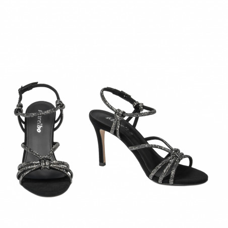 Damensandalen 1342 schwarz Velours