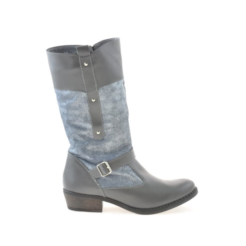 Damenstiefel 225 grau kombiniert