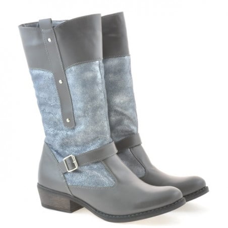 Damenstiefel 225 grau kombiniert