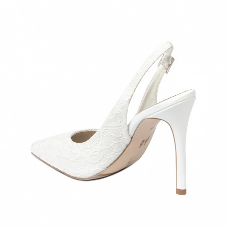 Damensandalen 1352 weißer Satin