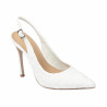 Damensandalen 1352 weißer Satin