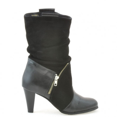 Damenstiefel 1117 Schwarz Antilope kombiniert