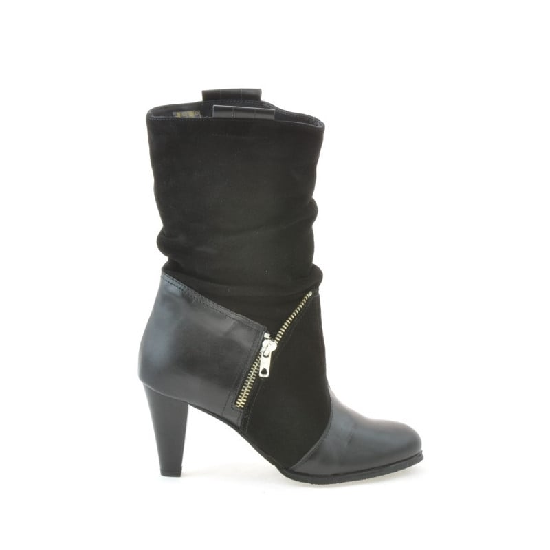 Damenstiefel 1117 Schwarz Antilope kombiniert