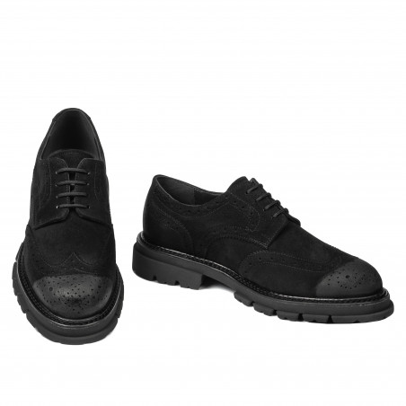 Herren Freizeit Schuhe 989 schwarz Veloursleder