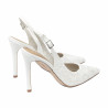 Damensandalen 1352 weißer Satin