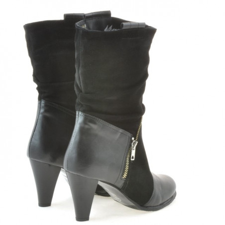 Damenstiefel 1117 Schwarz Antilope kombiniert