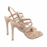 Damen-Sandalen 1345 Beige Veloursleder