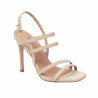 Damen-Sandalen 1345 Beige Veloursleder
