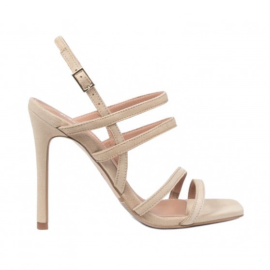 Damen-Sandalen 1345 Beige Veloursleder Damen-Sandalen 1345 Beige Veloursleder