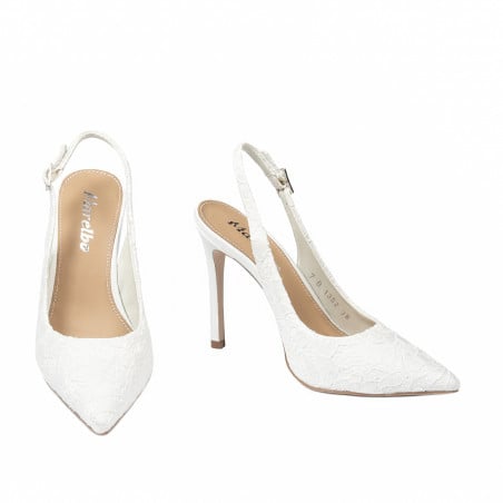 Damensandalen 1352 weißer Satin