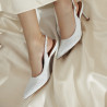 Damensandalen 1352 weißer Satin lifestyle