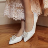 Damen-Ballerinas 1354 weißer Satin lifestyle
