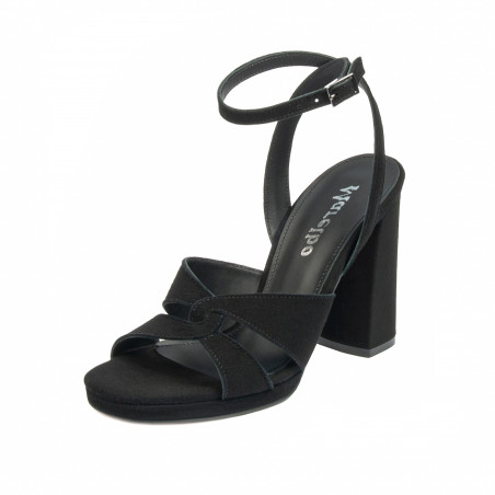Damensandalen 1347 schwarz Velours