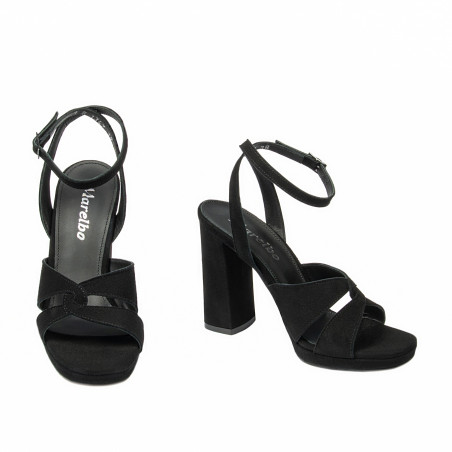 Damensandalen 1347 schwarz Velours