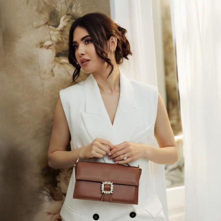 Handtasche Damen Hand 039g Cognac Braun lifestyle