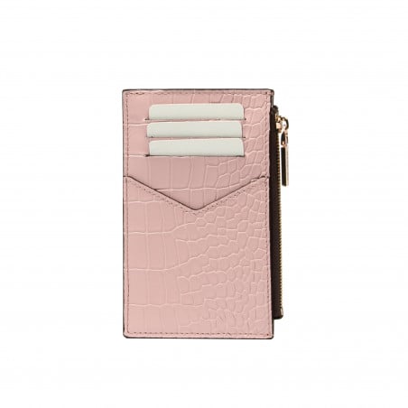 Kartenetui 209g Croco Rosa Puder