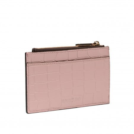 Kartenetui 209g Croco Rosa Puder