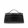 Damentasche Schultertasche 041g 01 Krokolack Schwarz