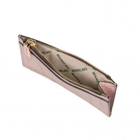 Kartenetui 209g Croco Rosa Puder