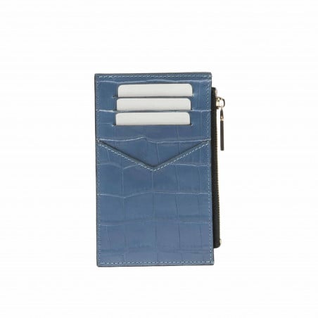 Kartenetui 209g Croco Himmelblau