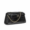 Damentasche zum Umhängen 041g Croco Lack Schwarz