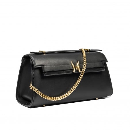 Damentasche Schultertasche 041g schwarz Nappa