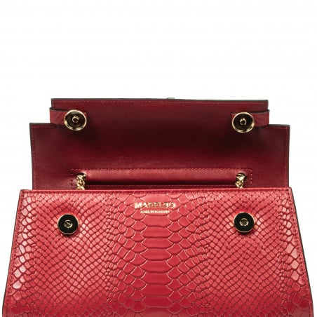 Schultertasche für Damen 041g in Rot Kroko