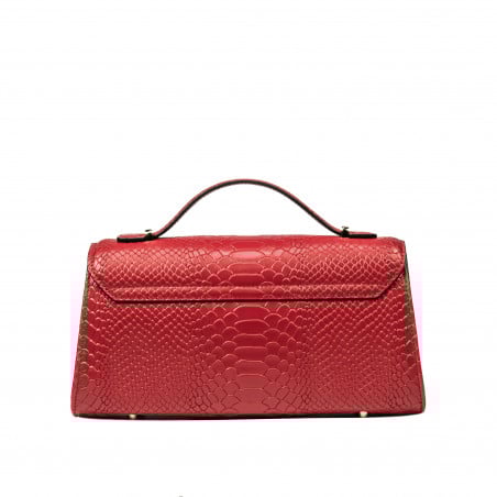 Schultertasche für Damen 041g in Rot Kroko