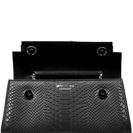 Damentasche Schultertasche 041g 01 Kroko schwarz