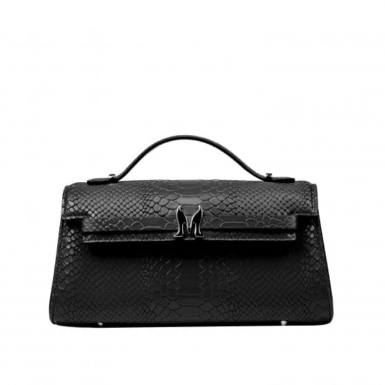 Damentasche Schultertasche 041g 01 Kroko schwarz Damentasche Schultertasche 041g 01 Kroko schwarz