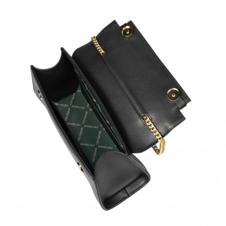 Damentasche Schultertasche 041g schwarz Nappa