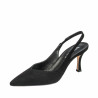 Damen Sandalen 1343 schwarz Velours