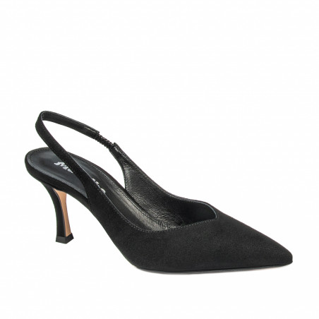 Damen Sandalen 1343 schwarz Velours