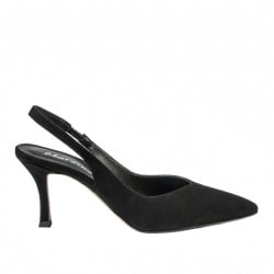 Damen Sandalen 1343 schwarz Velours