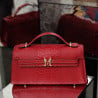 Schultertasche für Damen 041g in Rot Kroko lifestyle
