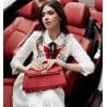 Schultertasche für Damen 041g in Rot Kroko lifestyle