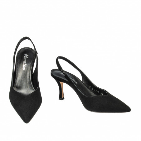 Damen Sandalen 1343 schwarz Velours
