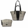 Damenstrandtasche 044g 01 Raffia Schwarz