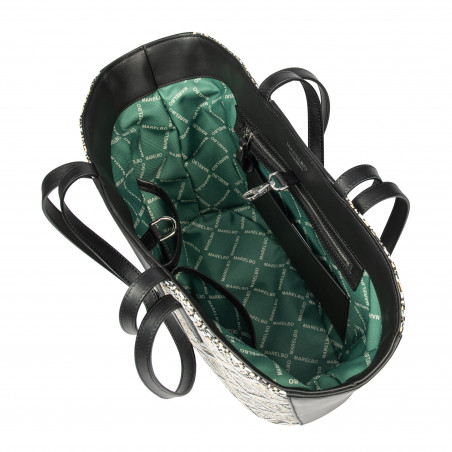 Damenstrandtasche 044g 01 Raffia Schwarz