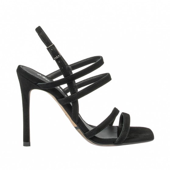 Damen Sandalen 1345 schwarzes Veloursleder Damen Sandalen 1345 schwarzes Veloursleder