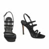 Damen Sandalen 1345 schwarzes Veloursleder