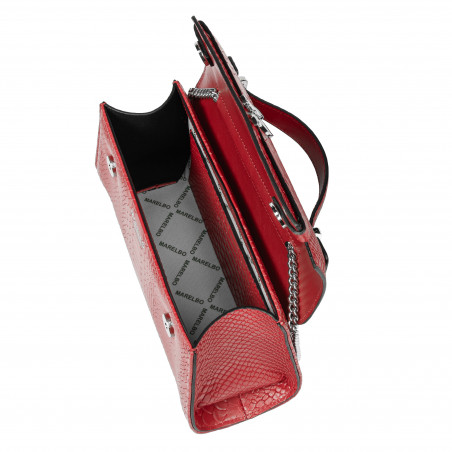 Damentasche Schultertasche 041g 01 Croco Rot