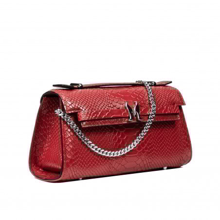 Damentasche Schultertasche 041g 01 Croco Rot