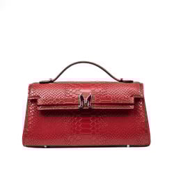 Damentasche Schultertasche 041g 01 Croco Rot
