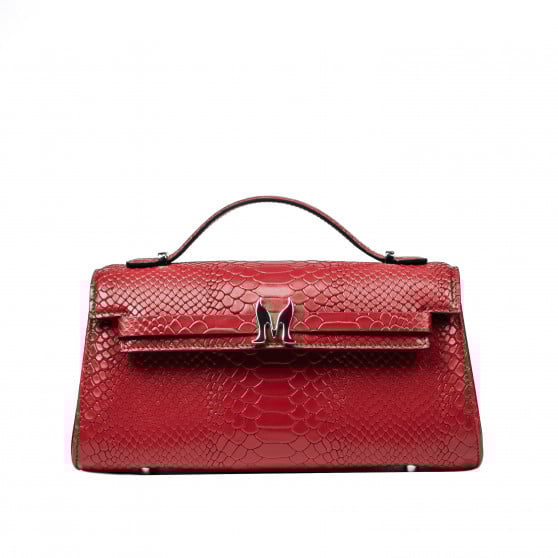 Damentasche Schultertasche 041g 01 Croco Rot Damentasche Schultertasche 041g 01 Croco Rot