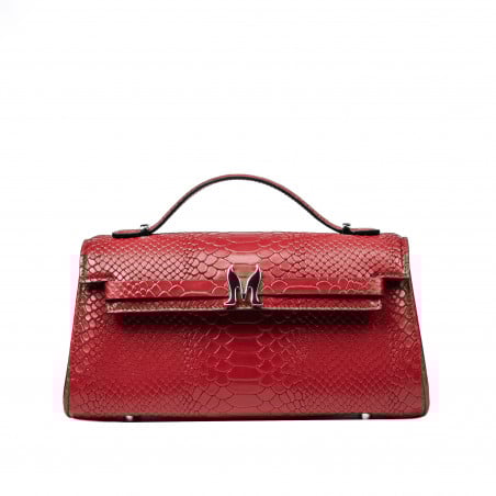 Damentasche Schultertasche 041g 01 Croco Rot