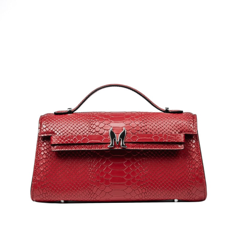 Damentasche Schultertasche 041g 01 Croco Rot