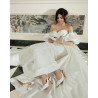 Damensandalen 1353 weißer Satin